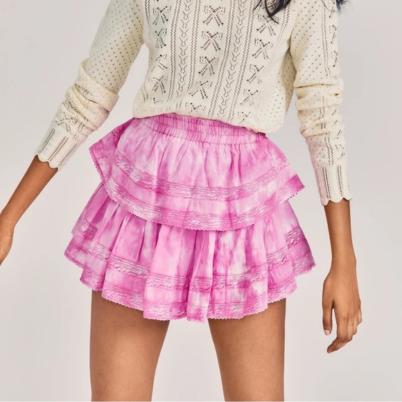 LOVESHACKFANCY ABRIELLE MINI SKIRT main image 1
